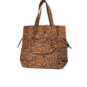 Neiman Marcus Faux Leopard Print Lightweight Tote Bag